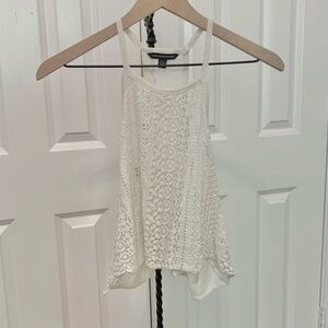 American Eagle Cream Lace Tank Top